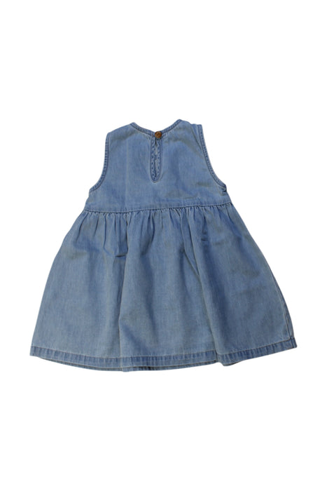 A Blue Sleeveless Dresses from Grown in size 12-18M for girl. (Back View)