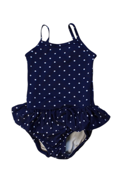 A Navy Swimsuits from Jojo Maman Bébé in size 3-6M for girl. (Front View)