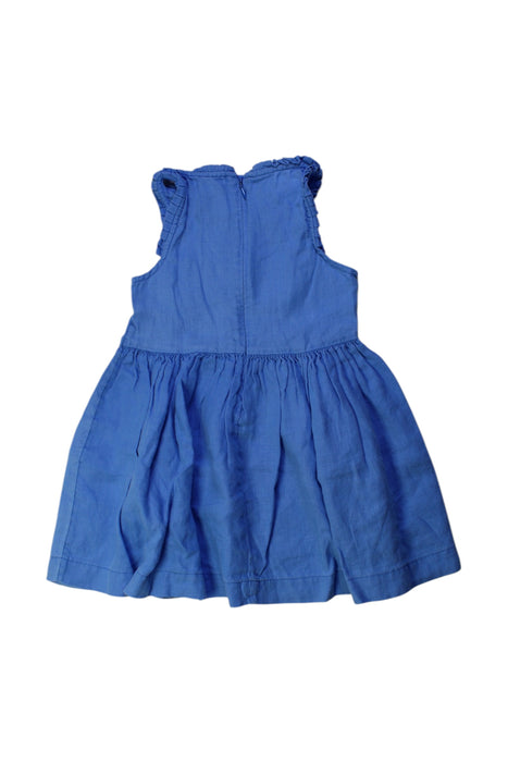 A Blue Sleeveless Dresses from Petit Bateau in size 3T for girl. (Back View)