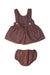 A Brown Overall Dresses from Ketiketa in size 3T for girl. (Back View)