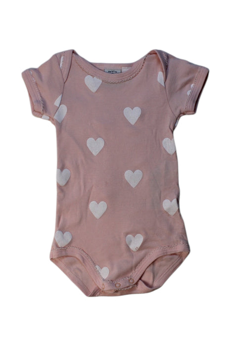 A Pink Short Sleeve Bodysuits from Petit Bateau in size 3-6M for girl. (Front View)