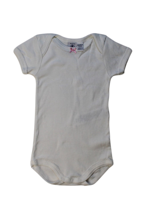 A Ivory Short Sleeve Bodysuits from Petit Bateau in size 3-6M for girl. (Front View)
