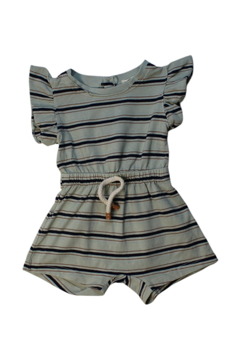 A Blue Short Sleeve Rompers from 1 + in the family in size 3-6M for girl. (Front View)