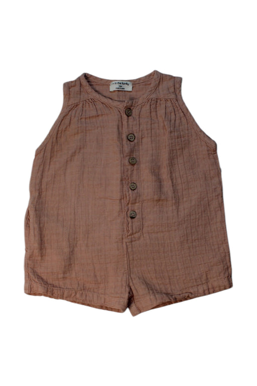 A Peach Sleveless Rompers from 1 + in the family in size 6-12M for girl. (Front View)