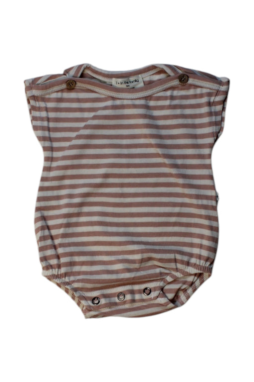 A Beige Sleeveless Bodysuits from 1 + in the family in size 0-3M for girl. (Front View)