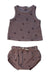 A Taupe Shorts Sets from Quincy Mae in size 3-6M for girl. (Front View)