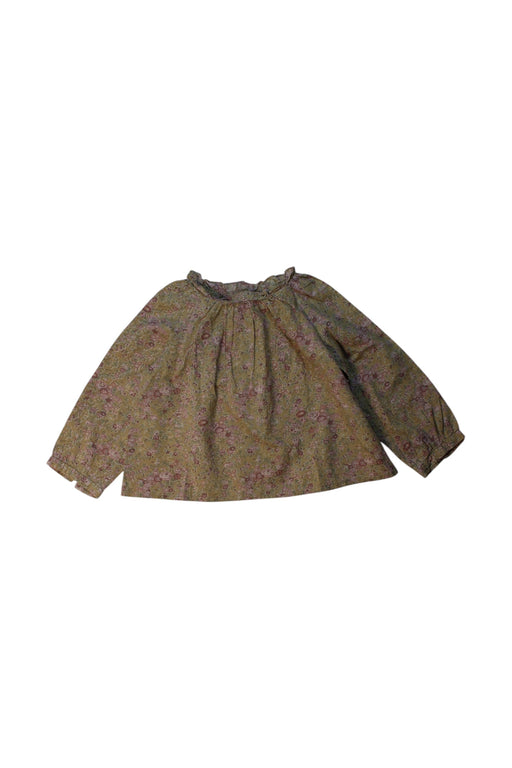 A Green Long Sleeve Dresses from Bonpoint in size 2T for girl. (Front View)