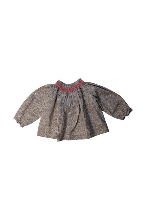 A Brown Long Sleeve Tops from Bonpoint in size 6-12M for girl. (Front View)