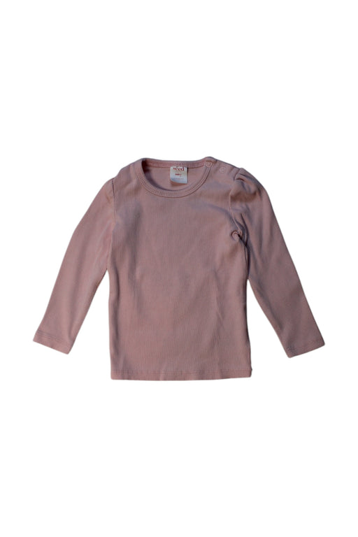 A Pink Long Sleeve T Shirts from Seed in size 12-18M for girl. (Front View)