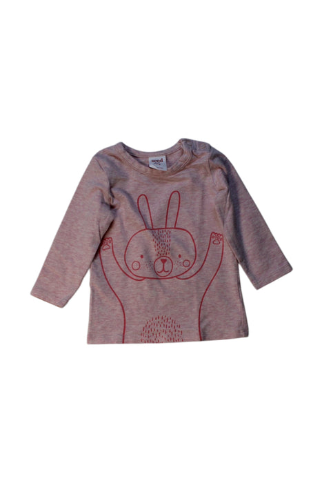 A Beige Long Sleeve T Shirts from Seed in size 6-12M for girl. (Front View)