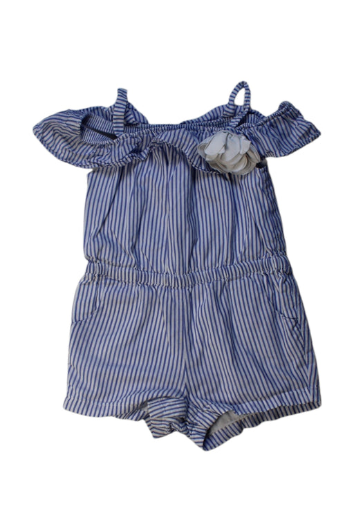 A Blue Sleeveless Rompers from Janie & Jack in size 12-18M for girl. (Front View)