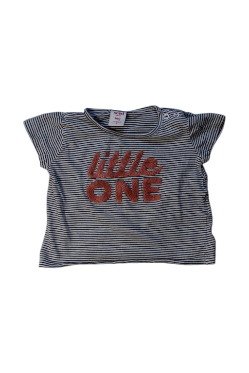 A Blue Short Sleeve Tops from Seed in size 6-12M for girl. (Front View)