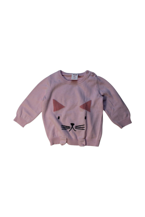 A Pink Long Sleeve Tops from Seed in size 6-12M for girl. (Front View)
