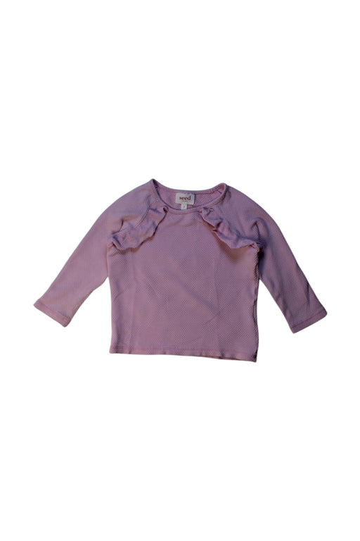 A Purple Long Sleeve Tops from Seed in size 2T for girl. (Front View)