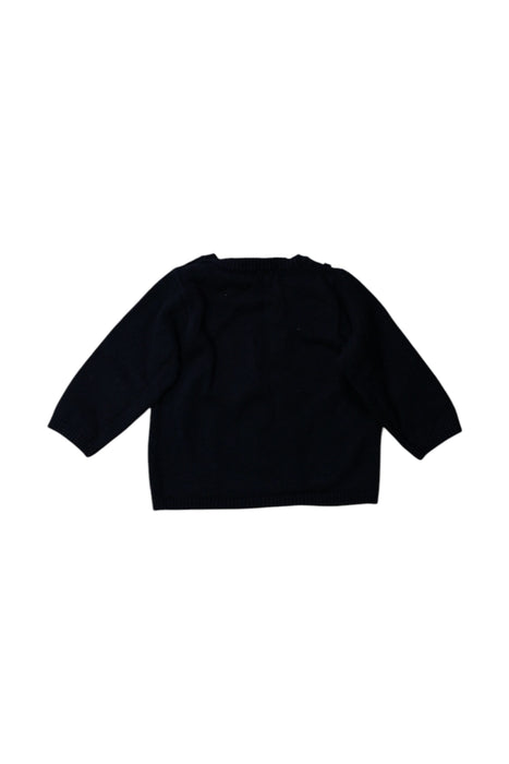 A Navy Long Sleeve Tops from purebaby in size 6-12M for boy. (Back View)