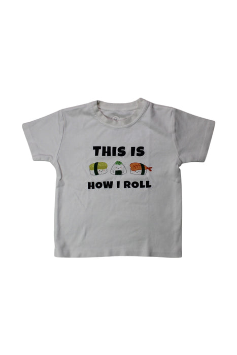 A White Short Sleeve T Shirts from The Wee Bean in size 2T for neutral. (Front View)