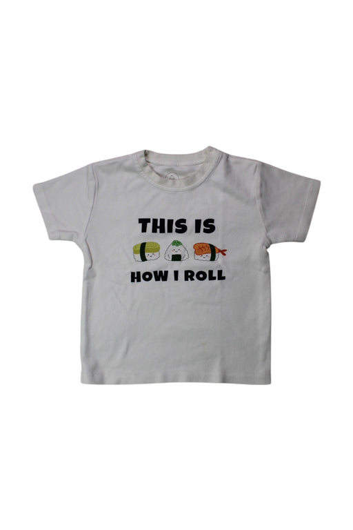 A White Short Sleeve T Shirts from The Wee Bean in size 2T for neutral. (Front View)