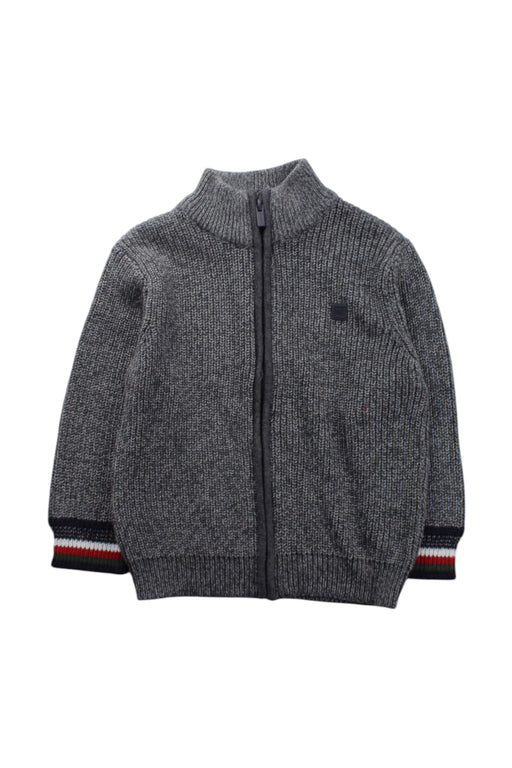 A Grey Zippered Sweatshirts from Mayoral in size 3T for neutral. (Front View)