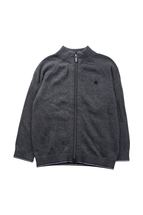 A Grey Zippered Sweatshirts from Mayoral in size 4T for boy. (Front View)