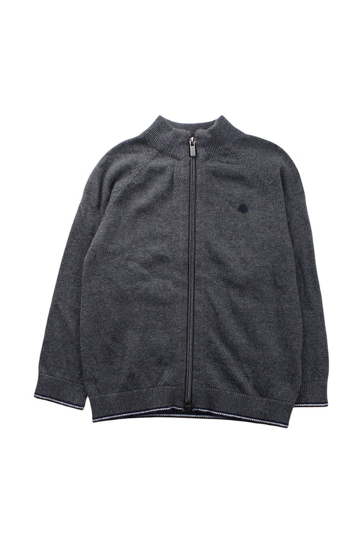 A Grey Zippered Sweatshirts from Mayoral in size 4T for boy. (Front View)