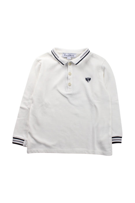 A White Long Sleeve Polos from Tartine et Chocolat in size 5T for boy. (Front View)