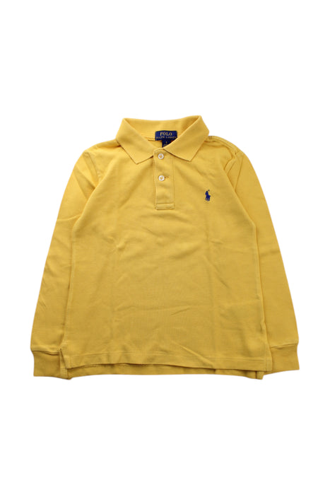 A Yellow Long Sleeve Polos from Polo Ralph Lauren in size 5T for boy. (Front View)