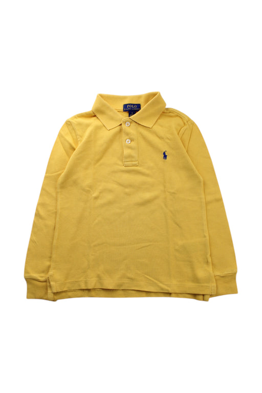 A Yellow Long Sleeve Polos from Polo Ralph Lauren in size 5T for boy. (Front View)