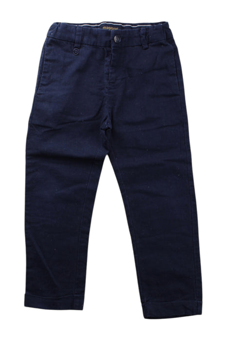 A Navy Casual Pants from Mayoral in size 3T for boy. (Front View)
