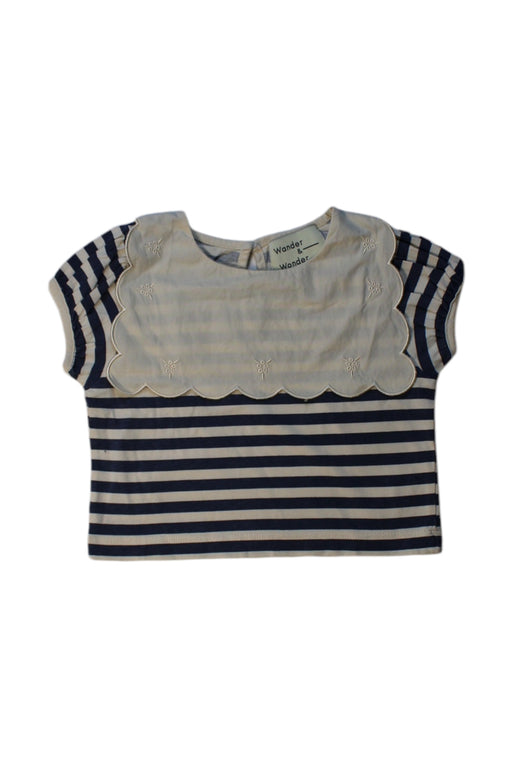A Navy Short Sleeve Tops from Wander & Wonder in size 3T for girl. (Front View)