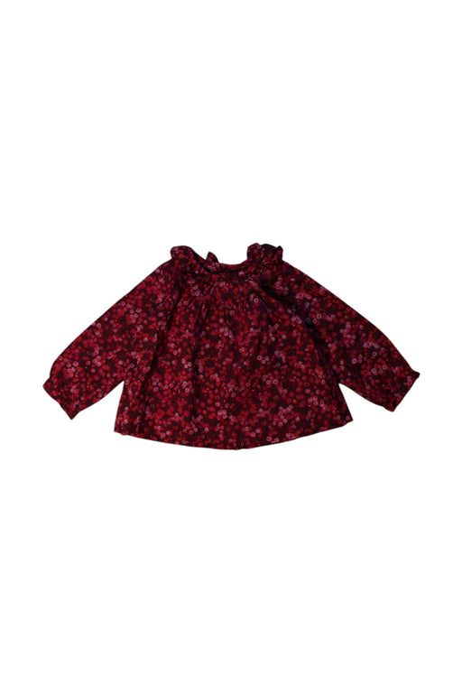 A Burgundy Long Sleeve Tops from Jacadi in size 6-12M for girl. (Front View)