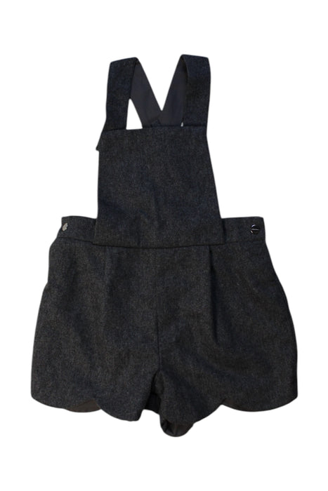 A Black Overall Shorts from Jacadi in size 2T for girl. (Front View)