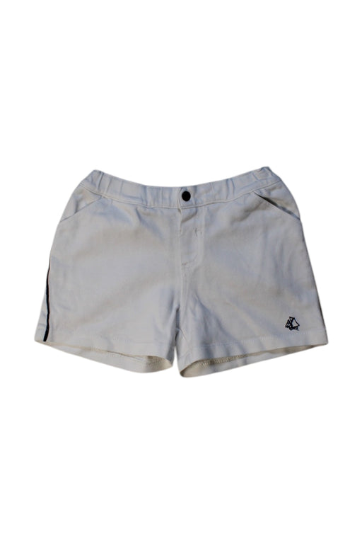 A White Shorts from Petit Bateau in size 6-12M for neutral. (Front View)