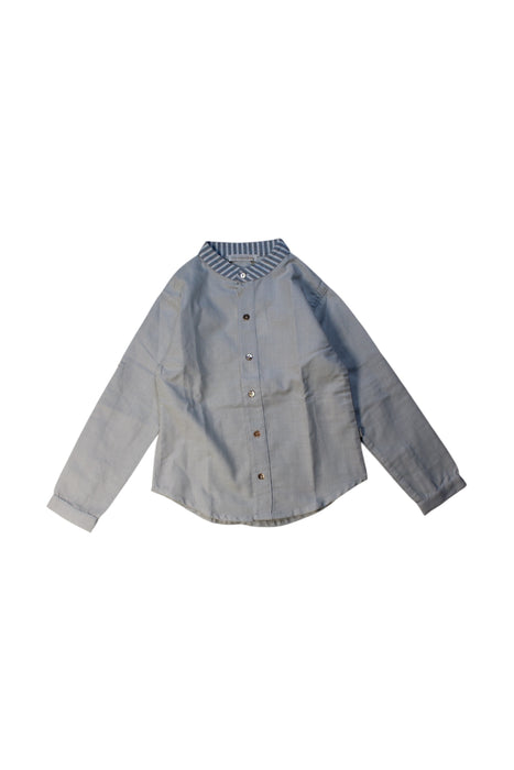 A Blue Long Sleeve Shirts from Les Enfantines in size 3T for boy. (Front View)