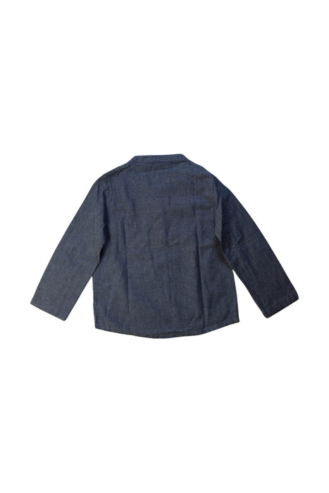 A Blue Long Sleeve Shirts from Velveteen in size 4T for boy. (Back View)