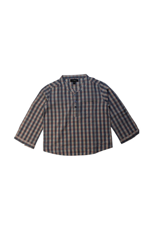 A Blue Long Sleeve Shirts from Velveteen in size 2T for boy. (Front View)