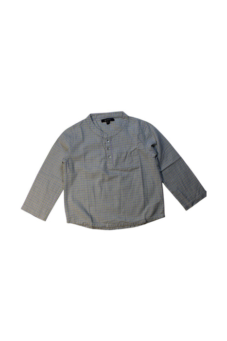 A Blue Long Sleeve Shirts from Velveteen in size 4T for boy. (Front View)
