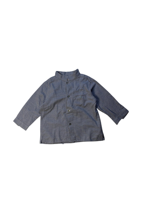 A Blue Long Sleeve Shirts from Bonton in size 2T for boy. (Front View)