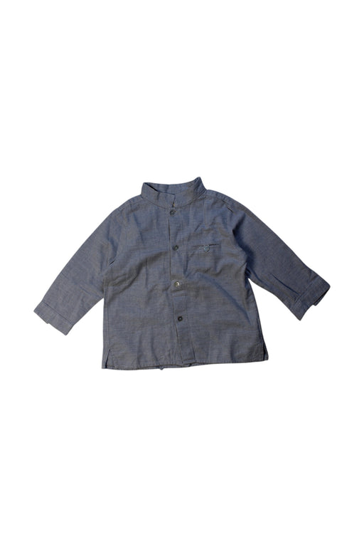 A Blue Long Sleeve Shirts from Bonton in size 2T for boy. (Front View)