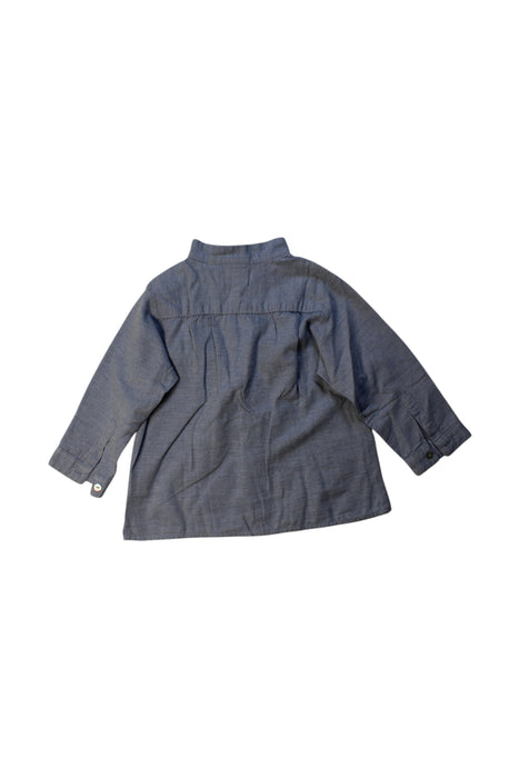 A Blue Long Sleeve Shirts from Bonton in size 2T for boy. (Back View)