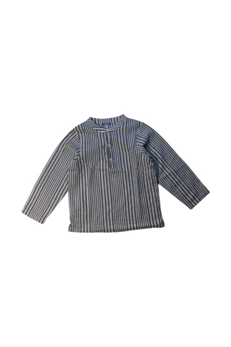A Blue Long Sleeve Shirts from Jacadi in size 3T for girl. (Front View)