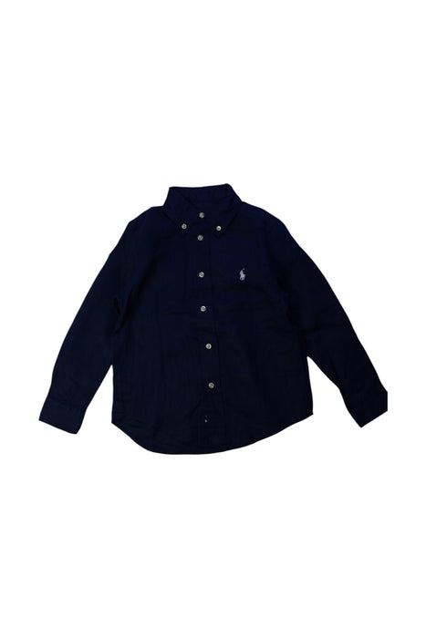 A Navy Long Sleeve Shirts from Ralph Lauren in size 4T for boy. (Front View)