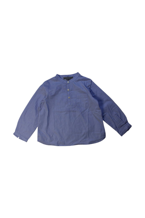 A Blue Long Sleeve Shirts from Bonpoint in size 3T for neutral. (Front View)