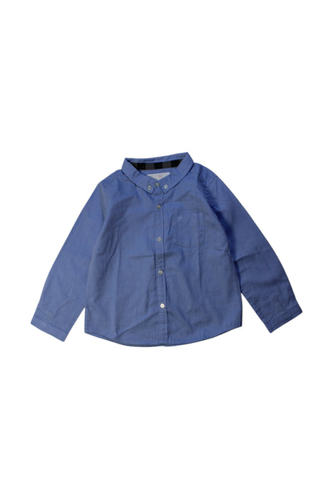 A Blue Long Sleeve Shirts from Burberry in size 3T for boy. (Front View)