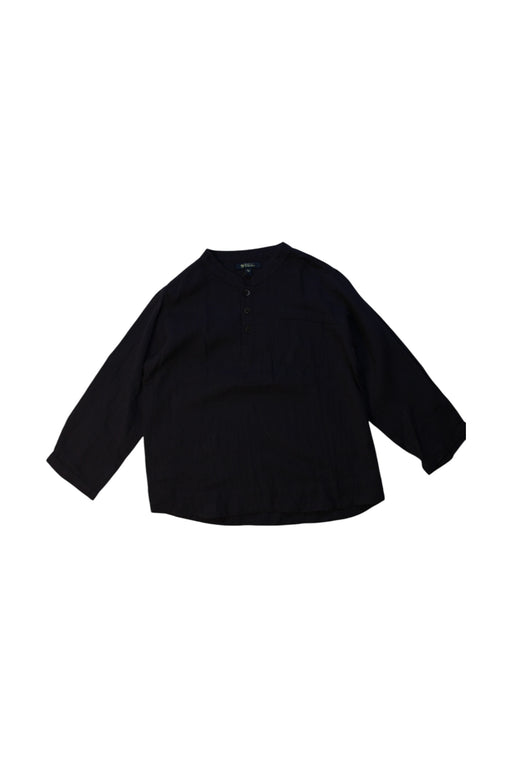 A Black Long Sleeve Shirts from Velveteen in size 4T for girl. (Front View)