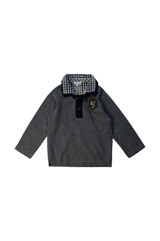 A Grey Long Sleeve Polos from Jacadi in size 3T for boy. (Front View)