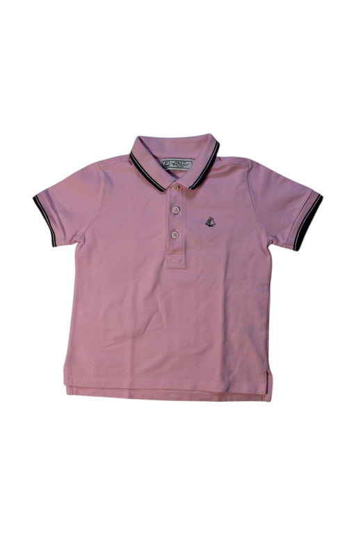 A Pink Short Sleeve Polos from Petit Bateau in size 3T for boy. (Front View)