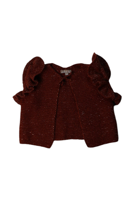 A Burgundy Sweater Vests from Emile et Ida in size 6-12M for girl. (Front View)