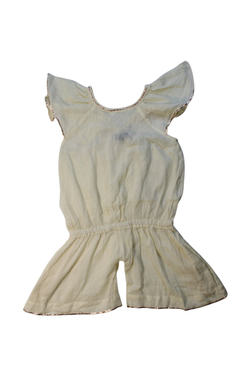 A Ivory Sleeveless Rompers from Velveteen in size 4T for girl. (Front View)