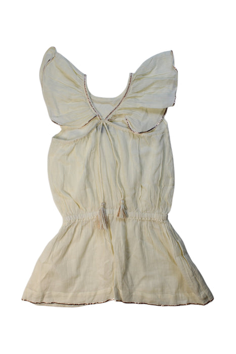 A Ivory Sleeveless Rompers from Velveteen in size 4T for girl. (Back View)
