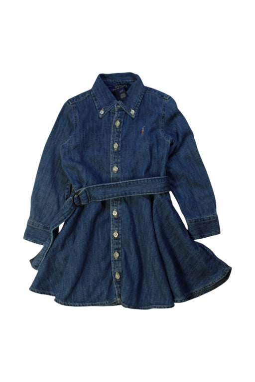 A Blue Long Sleeve Dresses from Polo Ralph Lauren in size 2T for girl. (Front View)